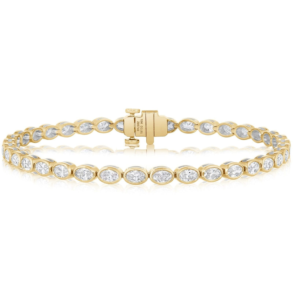 3.85 Carat Oval Diamond Line Bracelet