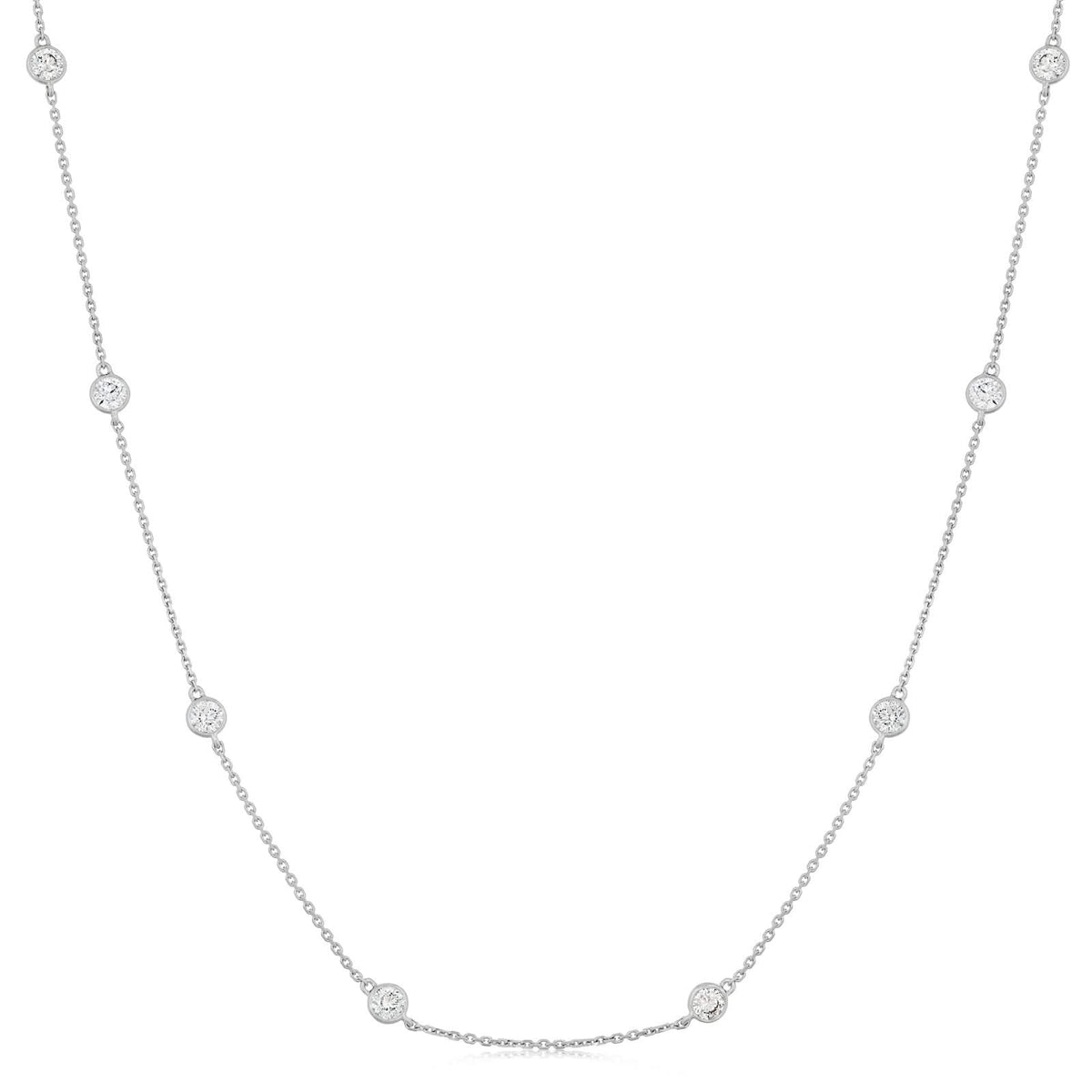 1.83 Carat Diamond by the Inch Necklace