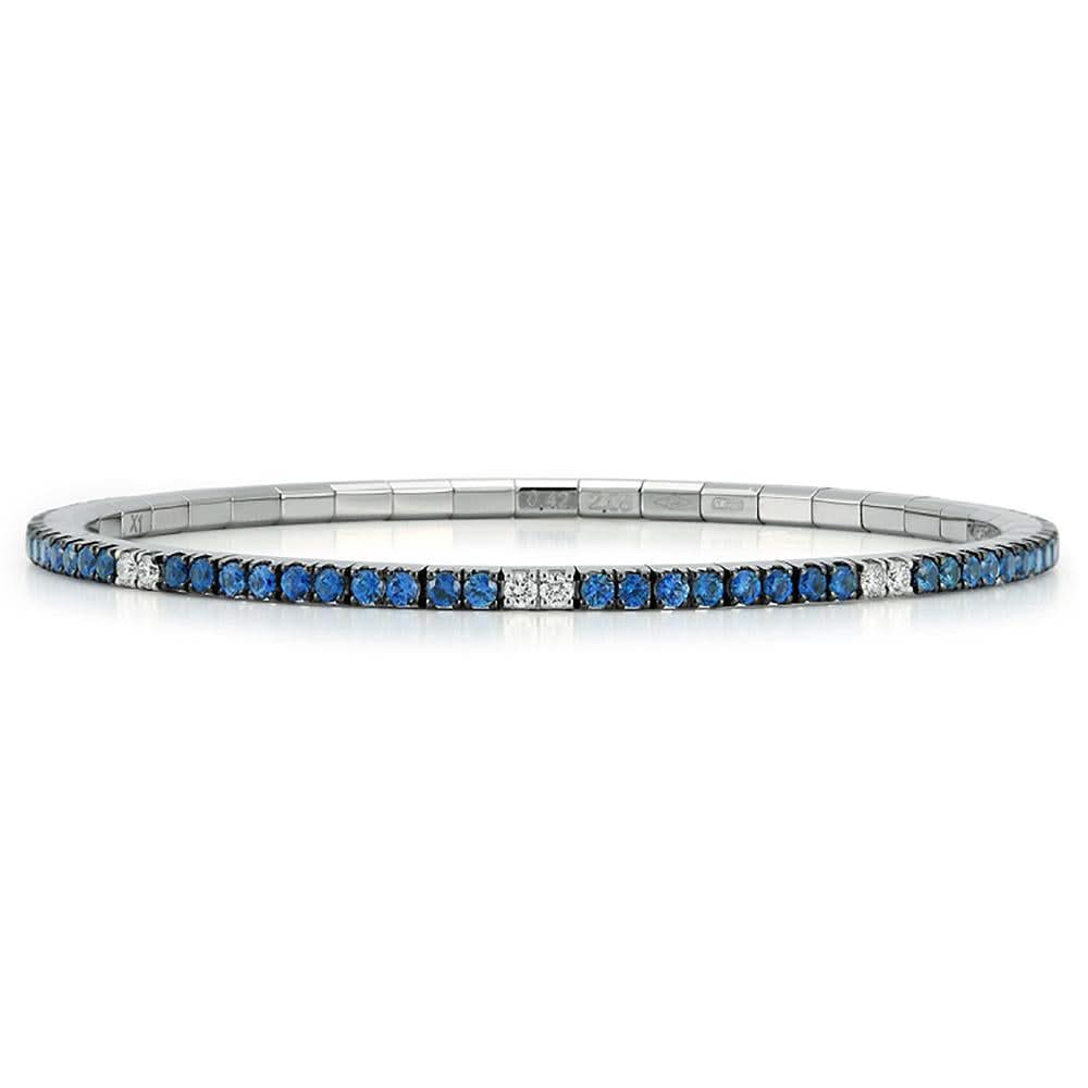 2.31 Carat Sapphire & Diamond Stretch Bracelet