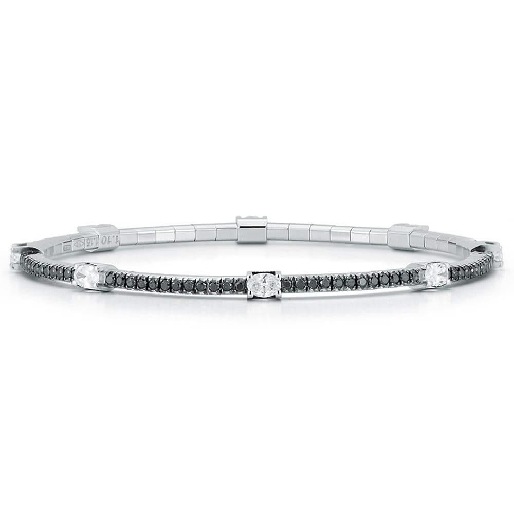 Black & White Diamond Stretch Bracelet