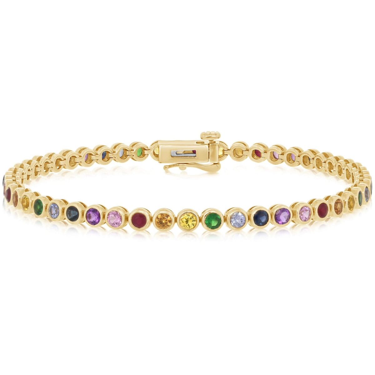 Rainbow Sapphire Bezel Bracelet