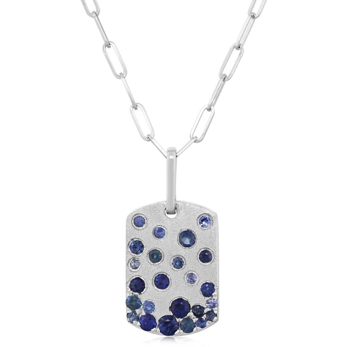 DILAMANI Confetti Sapphire Dogtag Pendant