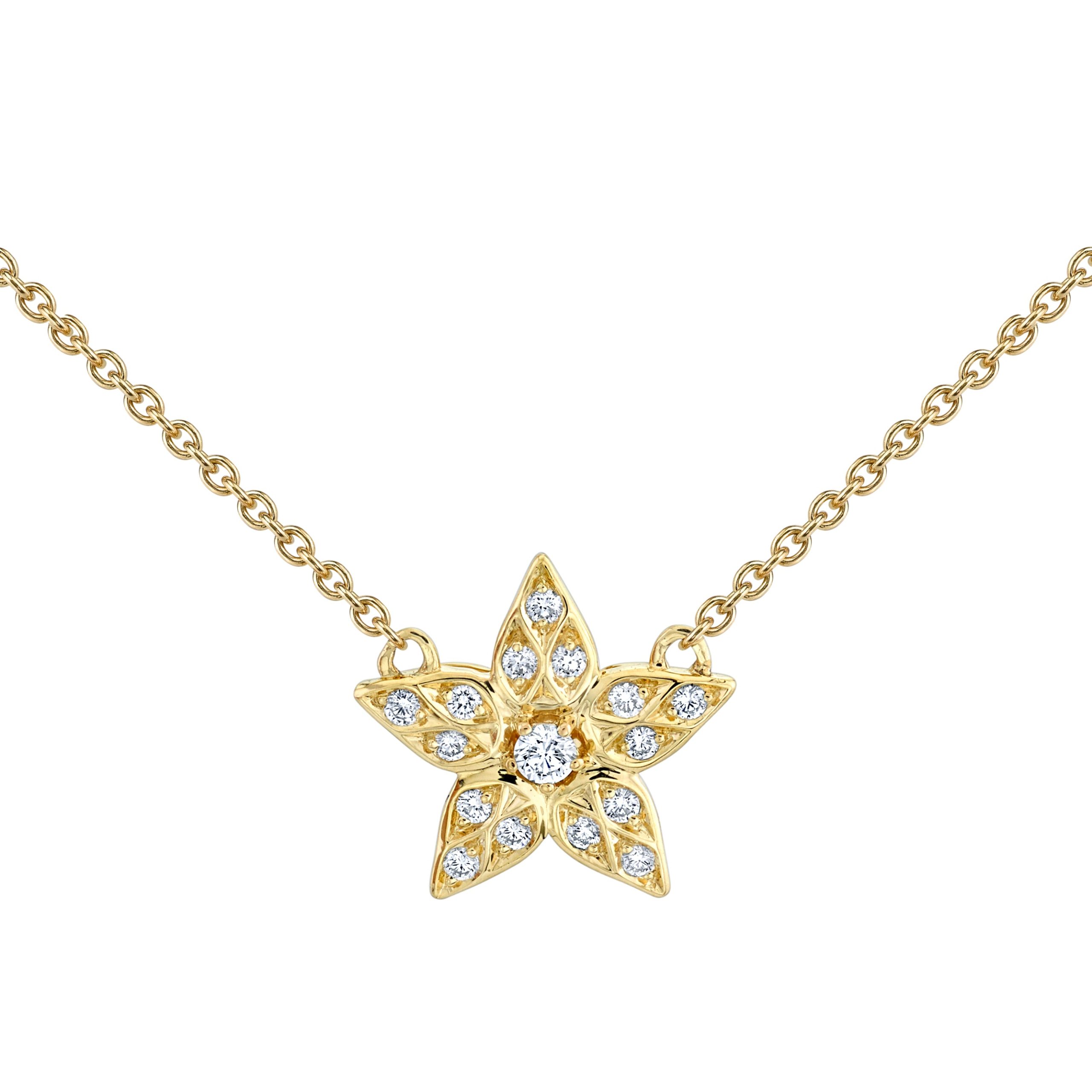 Harry Kotlar 18K Yellow Gold Star Diamond Necklace