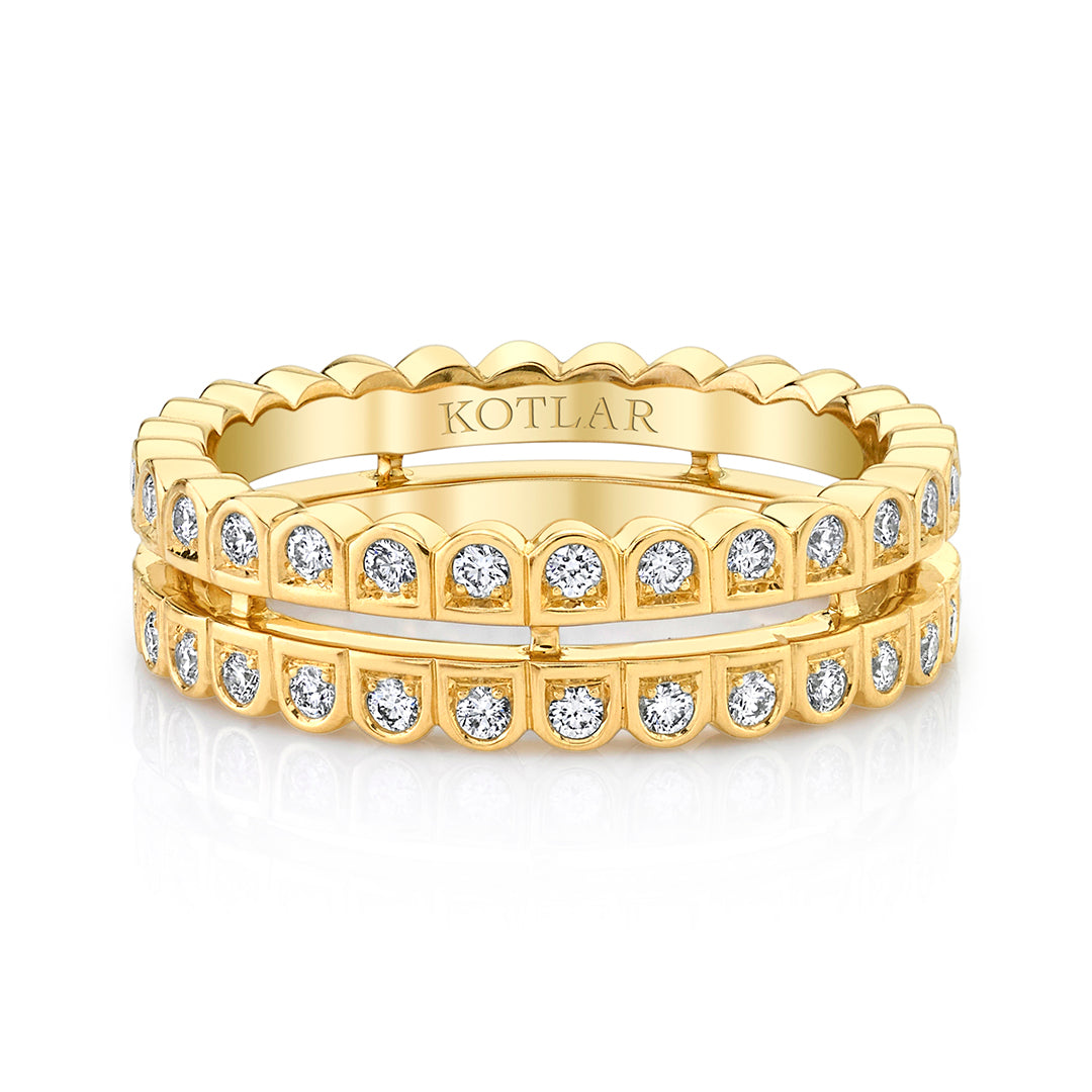 Harry Kotlar 18K Yellow Gold Diamond Wedding Band