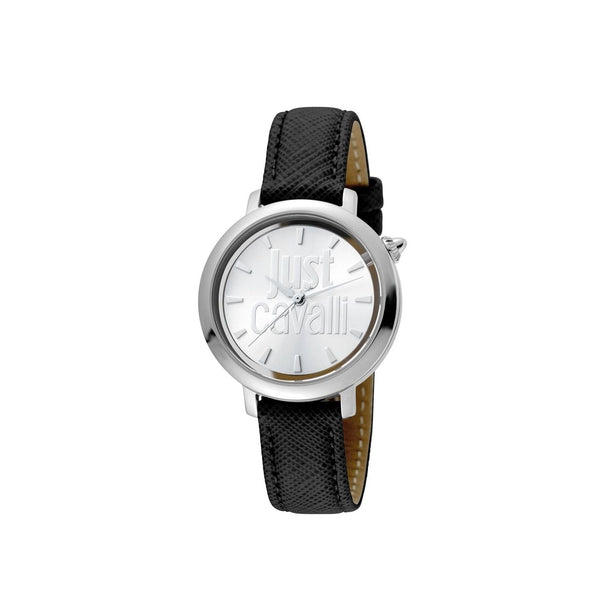Just Cavalli Women's JC1L007L0015 Logo Black Leather Watch