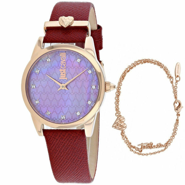 Just Cavalli Women's JC1L010L0535 Vale Red Leather Watch