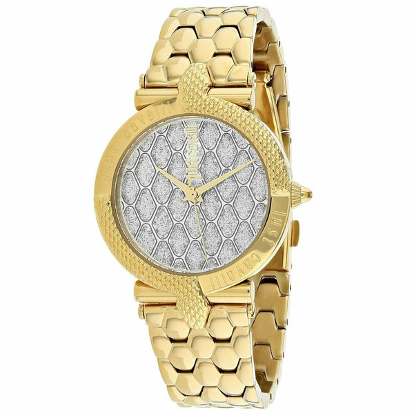 Just Cavalli Women's JC1L047M0105 Carattere Gold-Tone Stainless Steel Watch