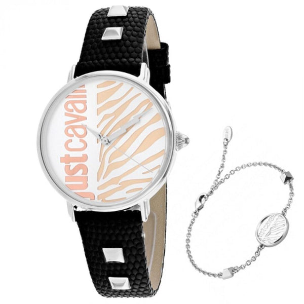 Just Cavalli Women's JC1L077L0015 Zebra Black Leather Watch