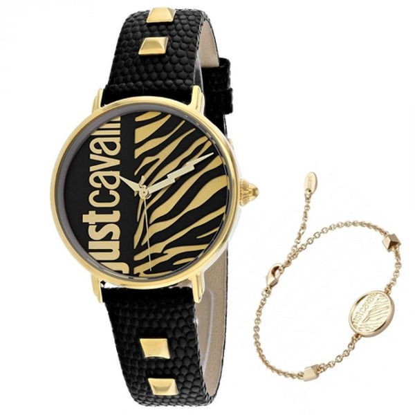 Just Cavalli Women's JC1L077L0025 Zebra Black Leather Watch