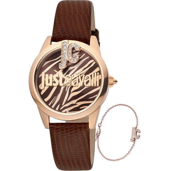 Just Cavalli Women's JC1L099L0035 Just Trama Brown Leather Watch
