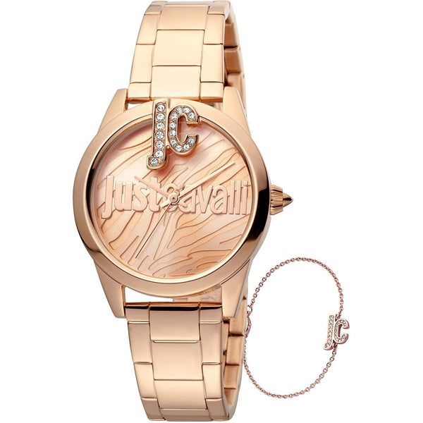 Just Cavalli Women's JC1L099M0075 Just Trama Rose Gold-Tone Stainless Steel Watch