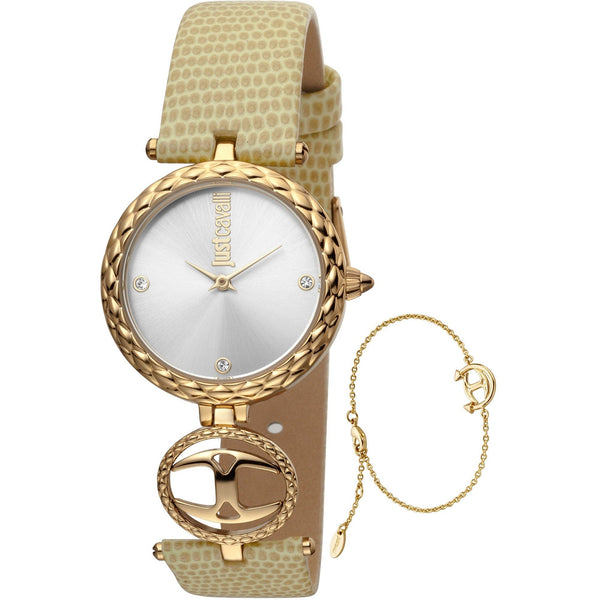 Just Cavalli Women's JC1L103L0025 JC Mini Beige Leather Watch