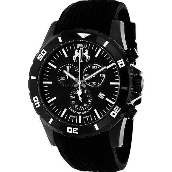Jivago Men's JV0120 Ultimate Chronograph Black Silicone Watch