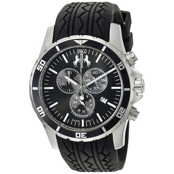 Jivago Men's JV0121 Ultimate Chronograph Black Silicone Watch