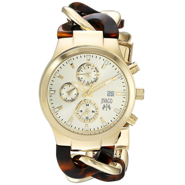 Jivago Women's JV1231 Lev Two-Tone Stainless Steel with Tortoise Accent Watch