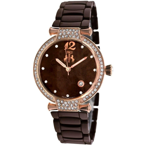 Jivago Women's JV2212 Bijoux Crystal Brown Ceramic Watch