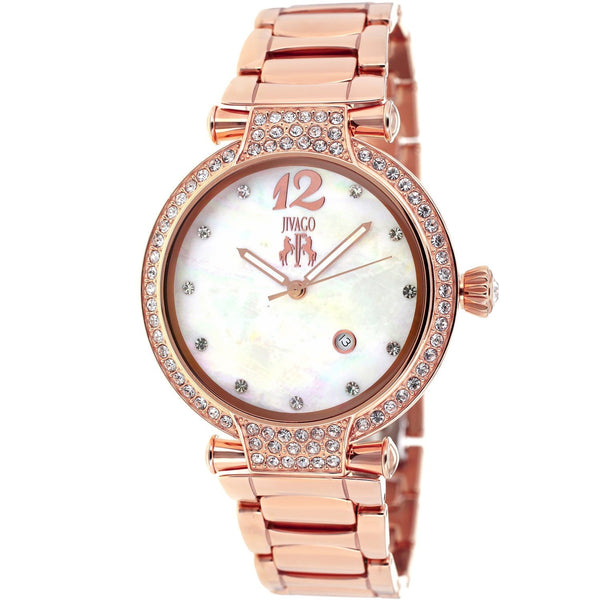 Jivago Women's JV2218 Bijoux Crystal Rose Gold-tone Stainless Steel Watch