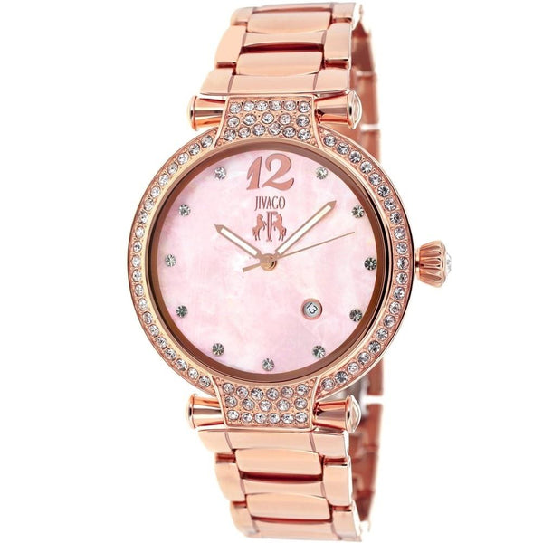 Jivago Women's JV2219 Bijoux Crystal Rose Gold-tone Stainless Steel Watch