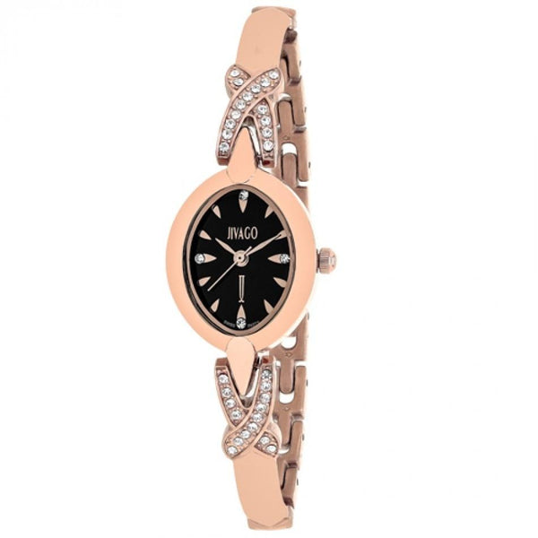 Jivago Women's JV3613 Via Crystal Rose Gold-Tone Stainless Steel with Sets of Crystal Watch