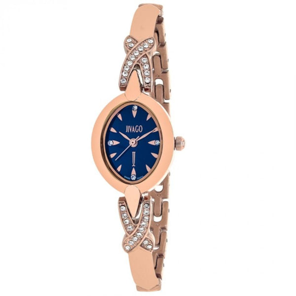 Jivago Women's JV3614 Via Crystal Rose Gold-Tone Stainless Steel with Sets of Crystal Watch