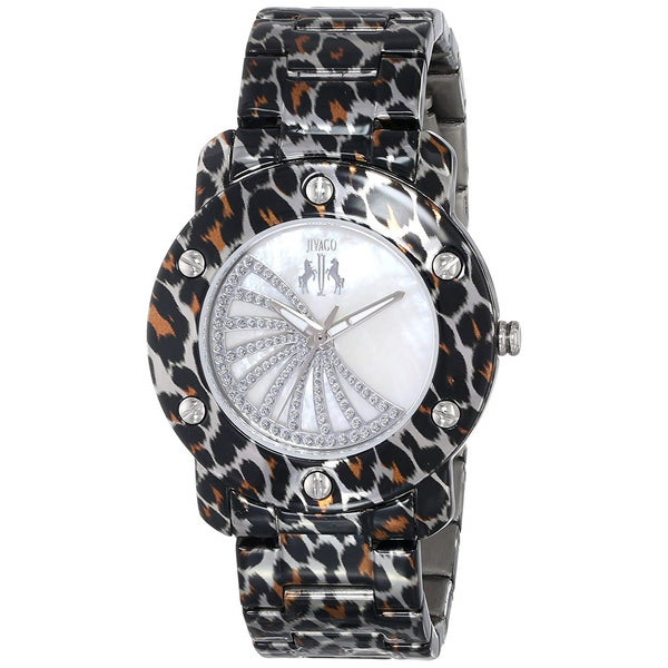 Jivago Women's JV4411 Feline Crystal Leopard Pattern Leopard Print Stainless Steel Watch