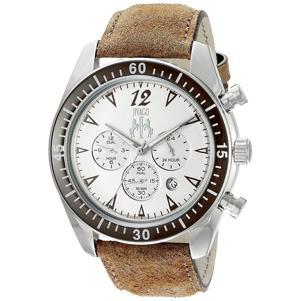 Jivago Men's JV4512 Timeless Chronograph Black Leather Watch