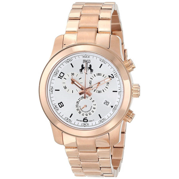 Jivago Women's JV5228 Infinity Chronograph Rose Gold-Tone Stainless Steel Watch