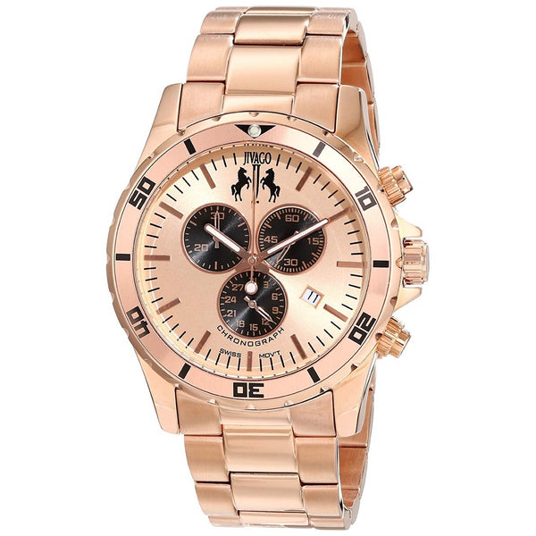 Jivago Men's JV6123 Ultimate Chronograph Rose Gold-Tone Stainless Steel Watch