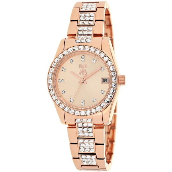 Jivago Women's JV6412 Magnifique Crystal Rose Gold-Tone Stainless Steel with Sets of Crystal Watch