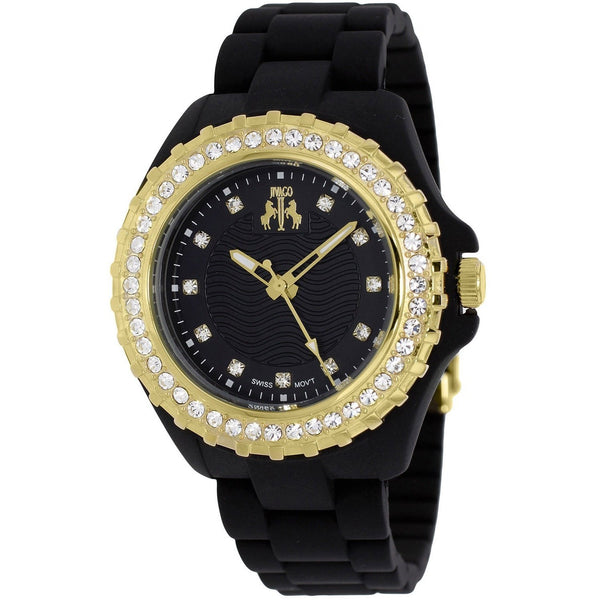 Jivago Women's JV8211 Cherie Crystal Black Silicone Watch