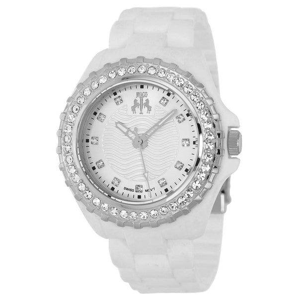 Jivago Women's JV8213 Cherie Crystal White Silicone Watch