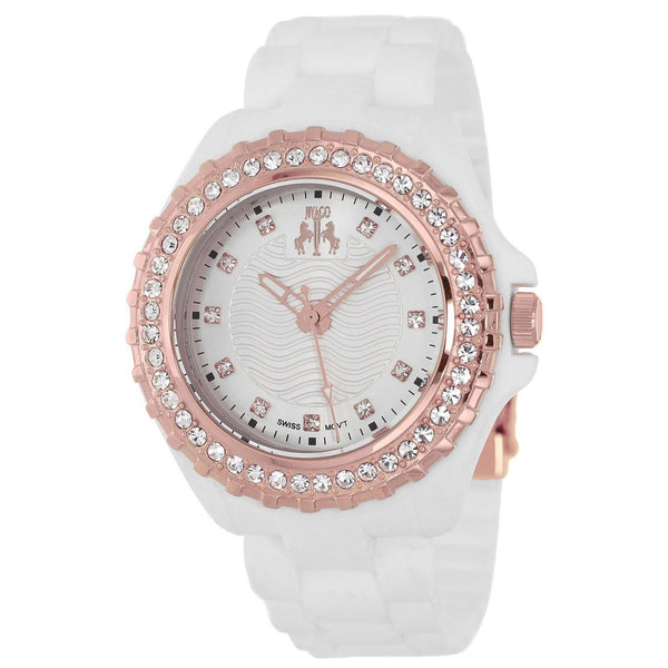 Jivago Women's JV8215 Cherie Crystal White Silicone Watch
