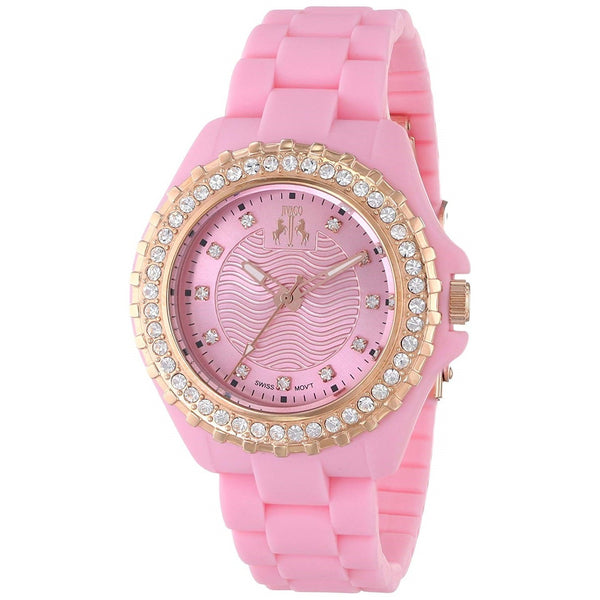 Jivago Women's JV8216 Cherie Crystal Pink Silicone Watch