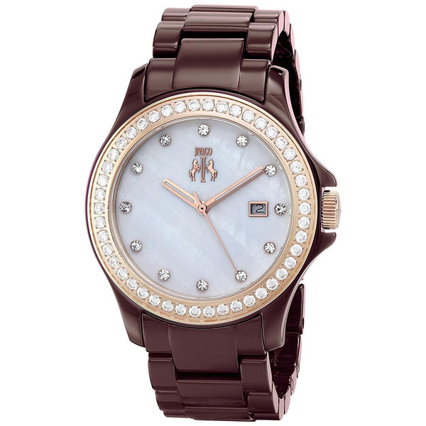 Jivago Women's JV9415 Ceramic Crystal Maroon Ceramic Watch