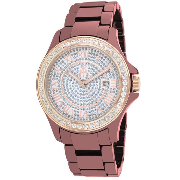 Jivago Women's JV9416 Ceramic Crystal Maroon Ceramic Watch