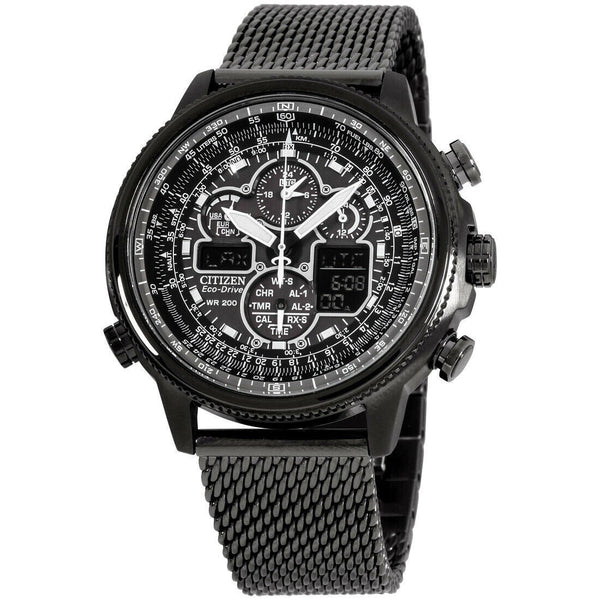 Citizen Men's JY8036-52E Promaster Navihawk A-T  Chronograph Black Stainless Steel Watch