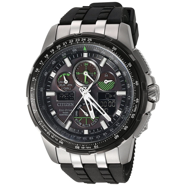 Citizen Men's JY8051-08E Skyhawk A-T Chronograph Black Rubber Watch