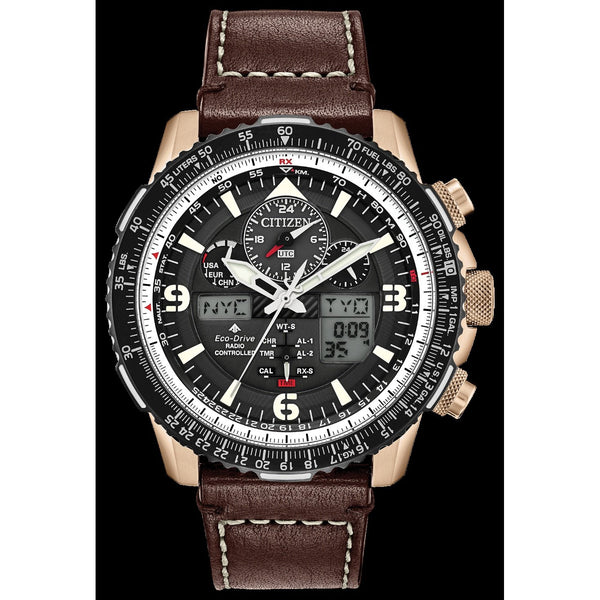 Citizen Men's JY8076-07E Skyhawk A-T Chronograph Brown Leather Watch