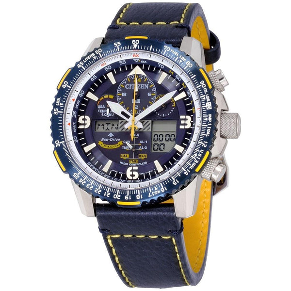Citizen Men's JY8078-01L Promaster Skyhawk A-T Chronograph Blue Leather Watch