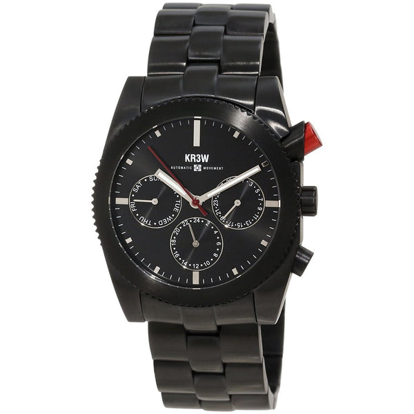 Kr3w Men's K1342B Red rum Chronograph Black Stainless Steel Watch