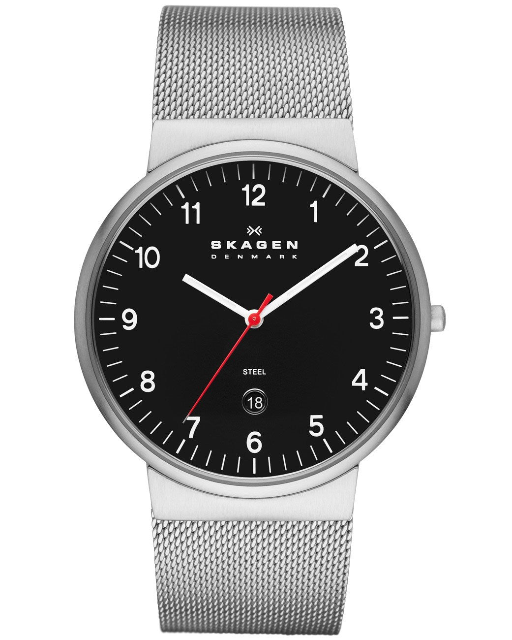 Ancher Mesh Watch (Silver/Black)