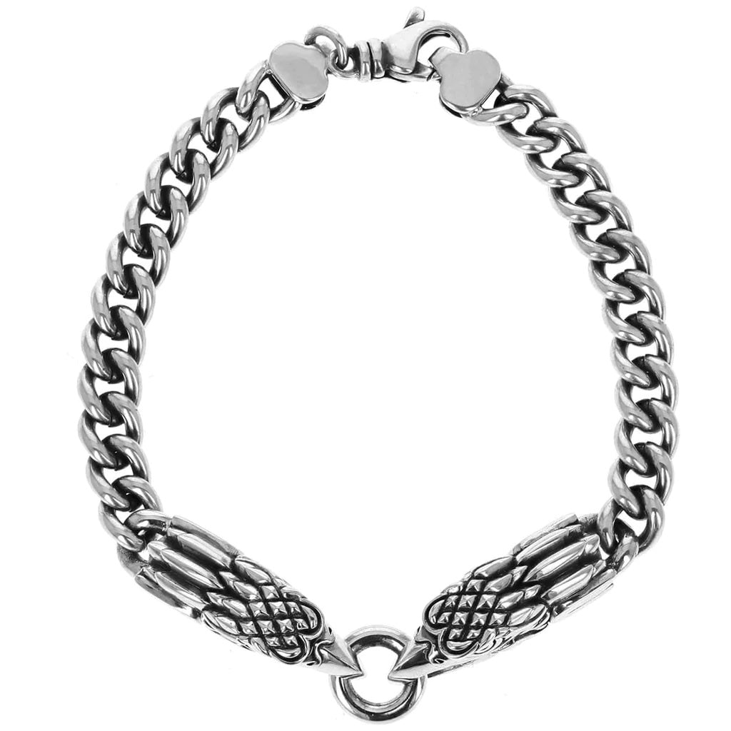 MENS CLASSIC EAGLE HEAD CURB LINK MENS BRACELET