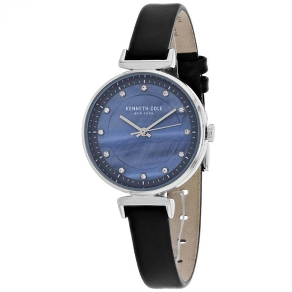 Kenneth Cole Women's KC50050003 Classic Crystal Black Leather Watch