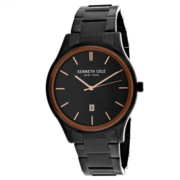 Kenneth Cole Men's KC50499001 3-Hand Black Stainless Steel Watch