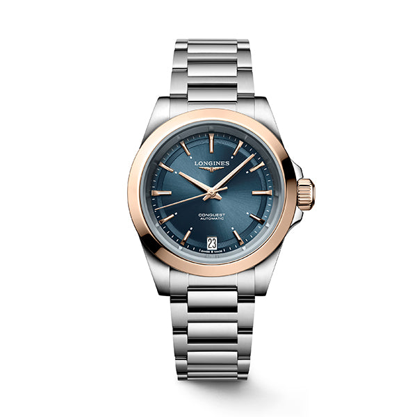 Longines Rose Gold Conquest Blue Dial 34mm - L3.430.5.92.6