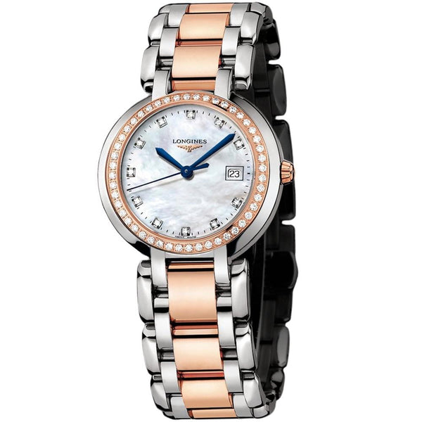 Longines Women's L81125896 PrimaLuna 18kt Rose Gold Diamond Two-Tone Stainless Steel Watch