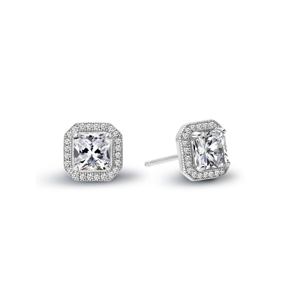 Square Halo Stud Earrings