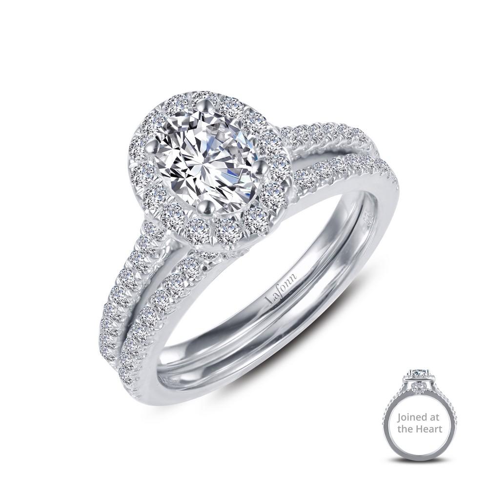 Joined-at-the-Heart Oval Wedding Ring Set