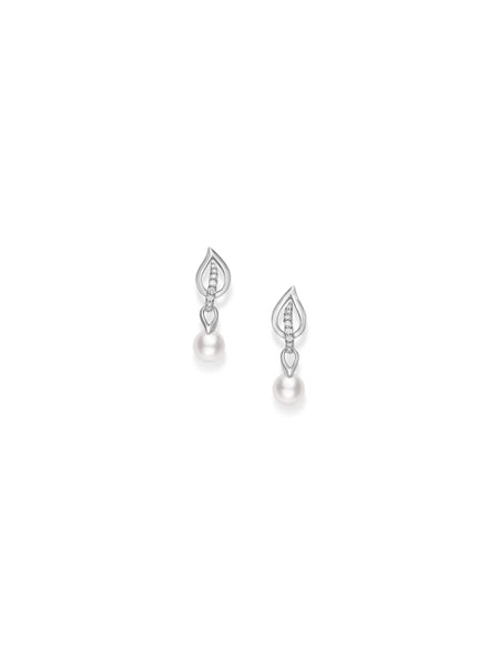Mikimoto 18K White Gold Akoya Pearl Earrings