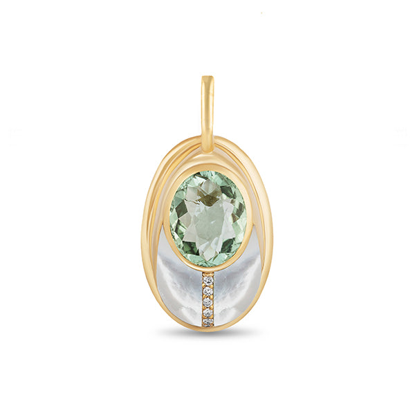 Mason & Books 14K Yellow Gold Prasiolite and Pearl Pendant - LBN066
